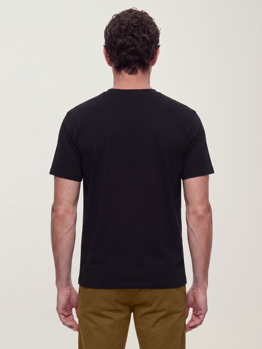 Black pure cotton relaxed-fit short-sleeve T-shirt_3