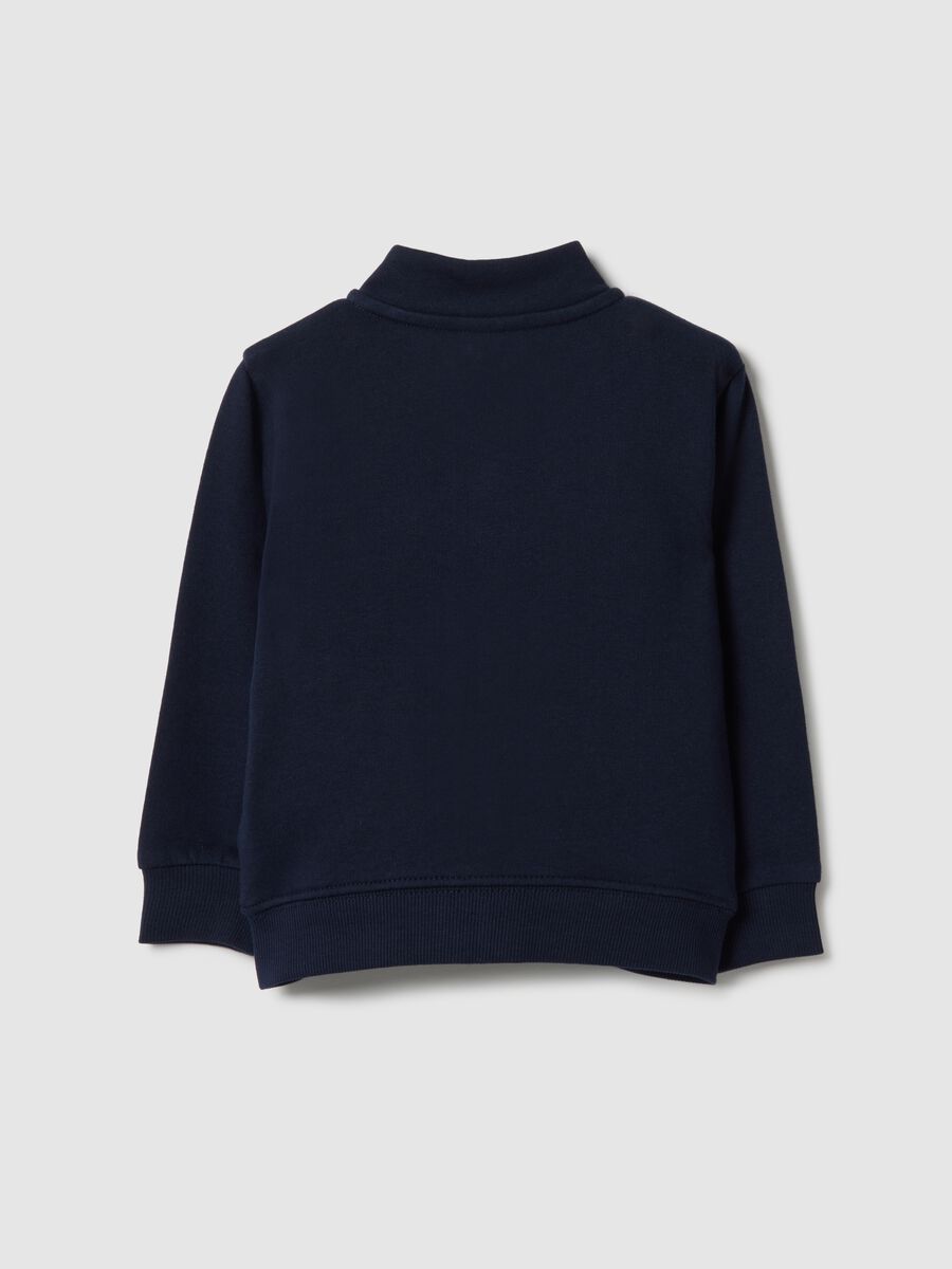 Blue pure cotton sweatshirt for boys, regular fit with zip_1