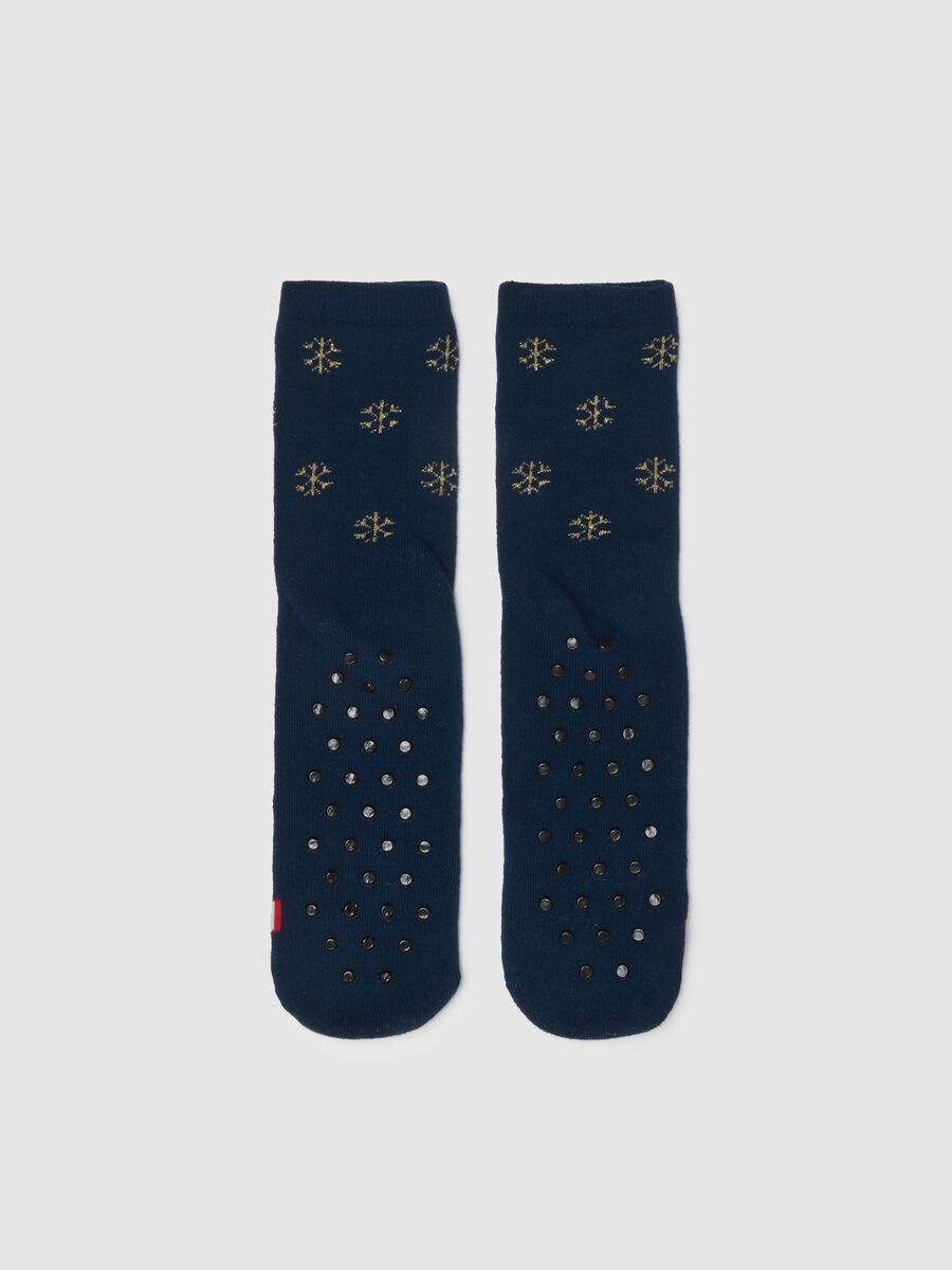 Blue Christmas Cotton Blend Socks_1