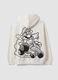 White pure cotton hoodie with Mario Kart print_6