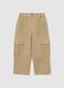 Children's beige cotton blend baggy trousers_3