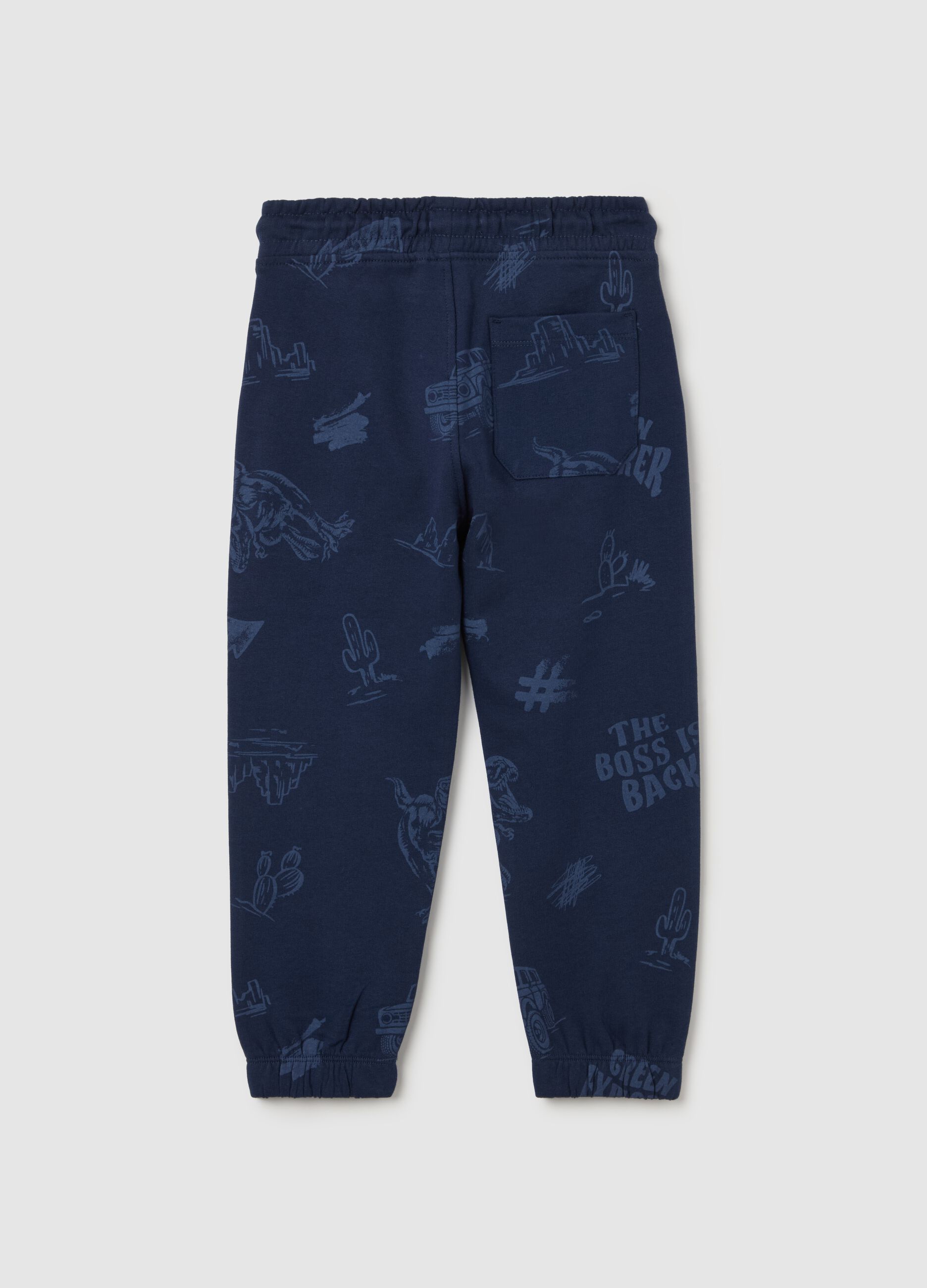 Joggers con coulisse e stampa 
