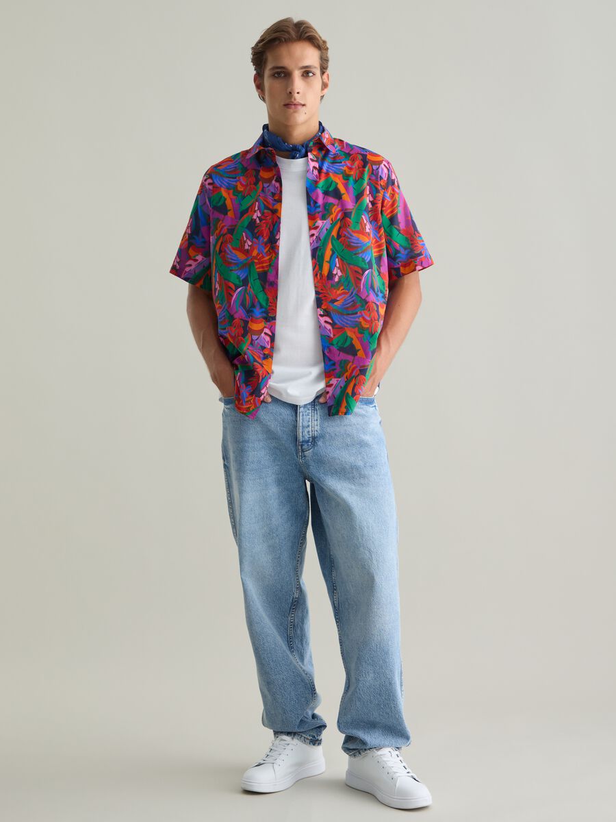 Men's pure cotton multicolour regular fit shirt_1