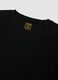 T-shirt nera in puro cotone mercerizzato a girocollo_1