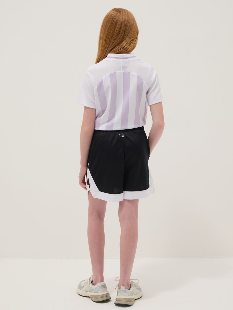 Black sporty shorts with white inserts_1