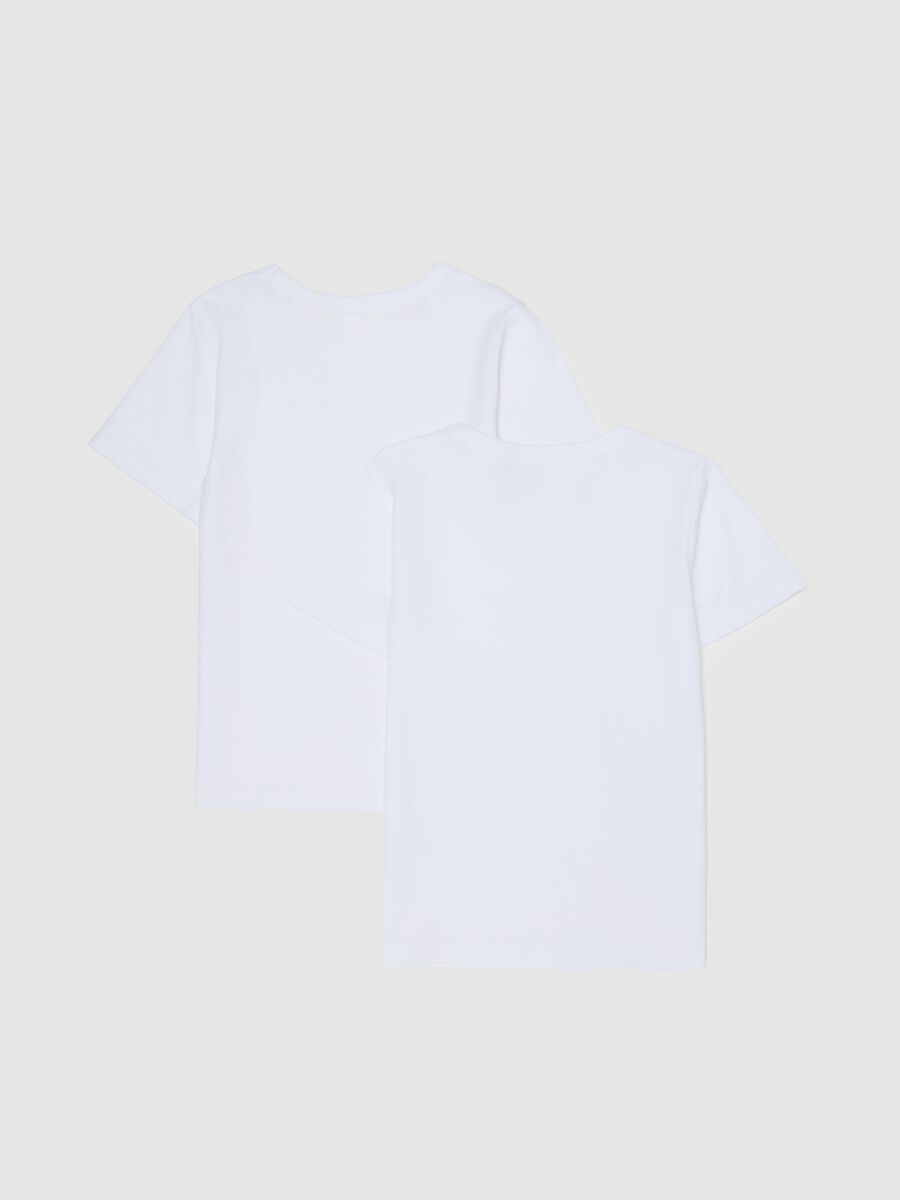 Pack of two white kids' t-shirts in pure cotton regular fit_1