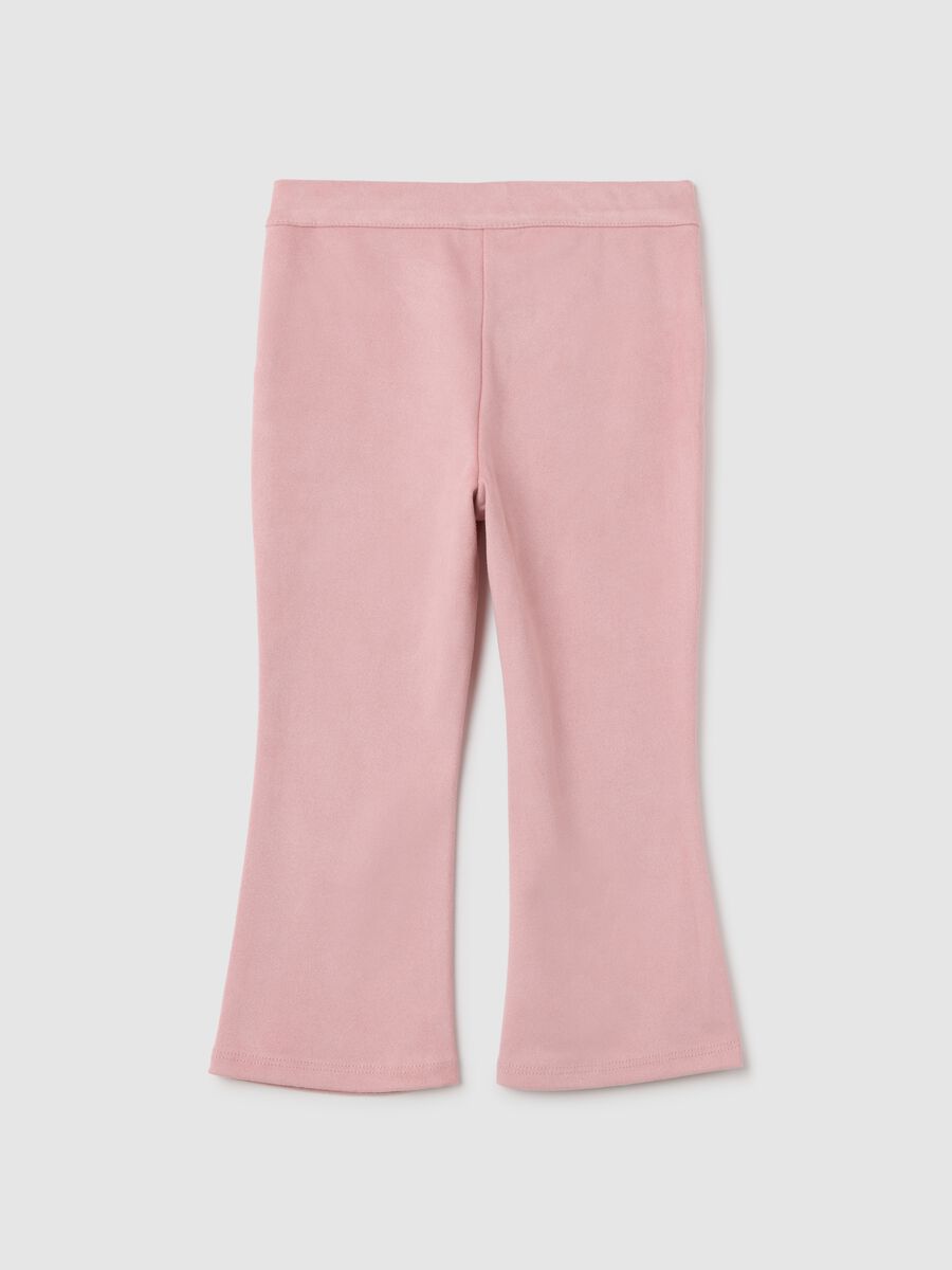 Girls' pink flare fabric trousers_1