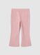 Girls' pink flare fabric trousers_1
