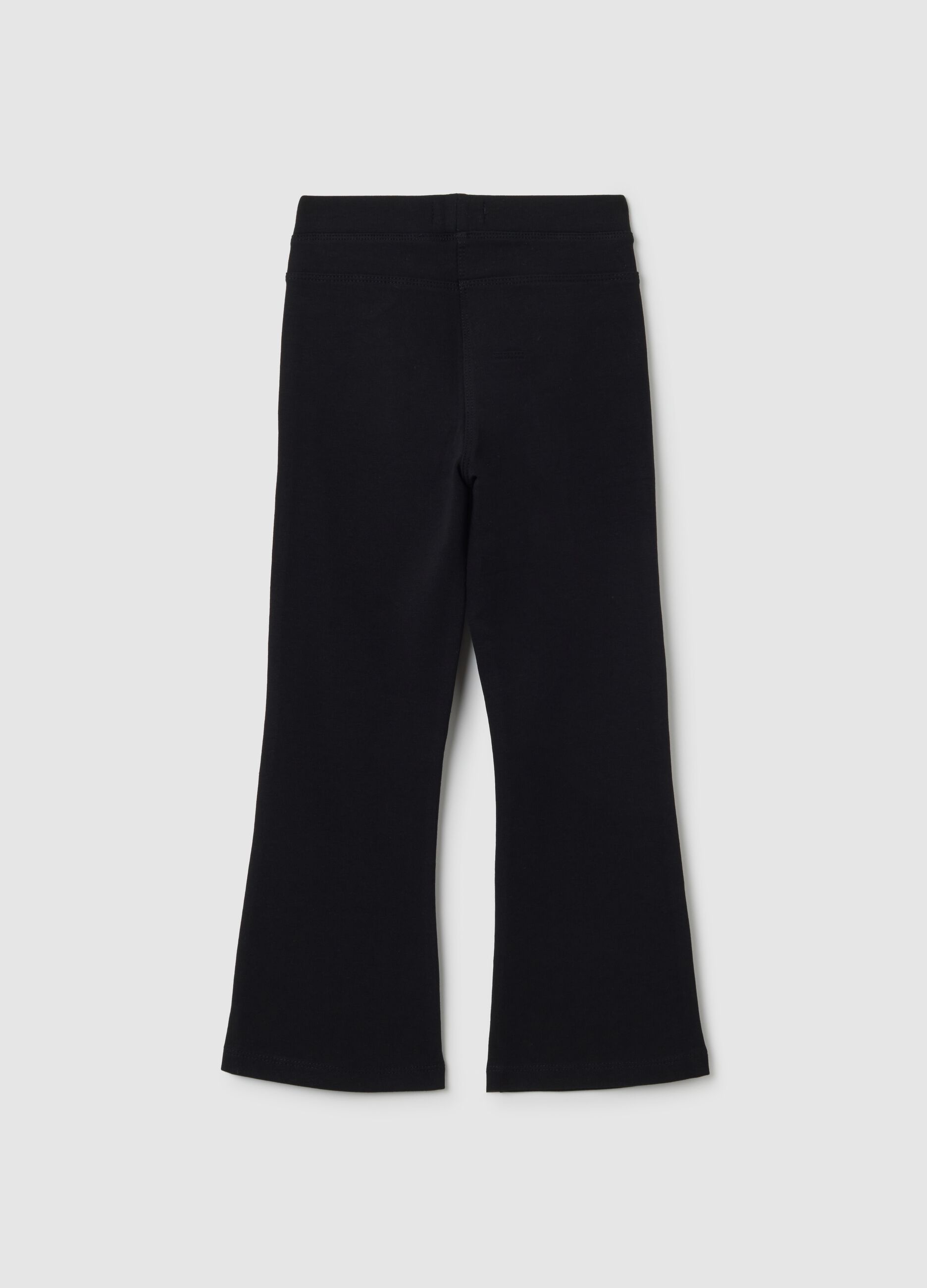 Treggings da bambina in misto cotone nero regular fit