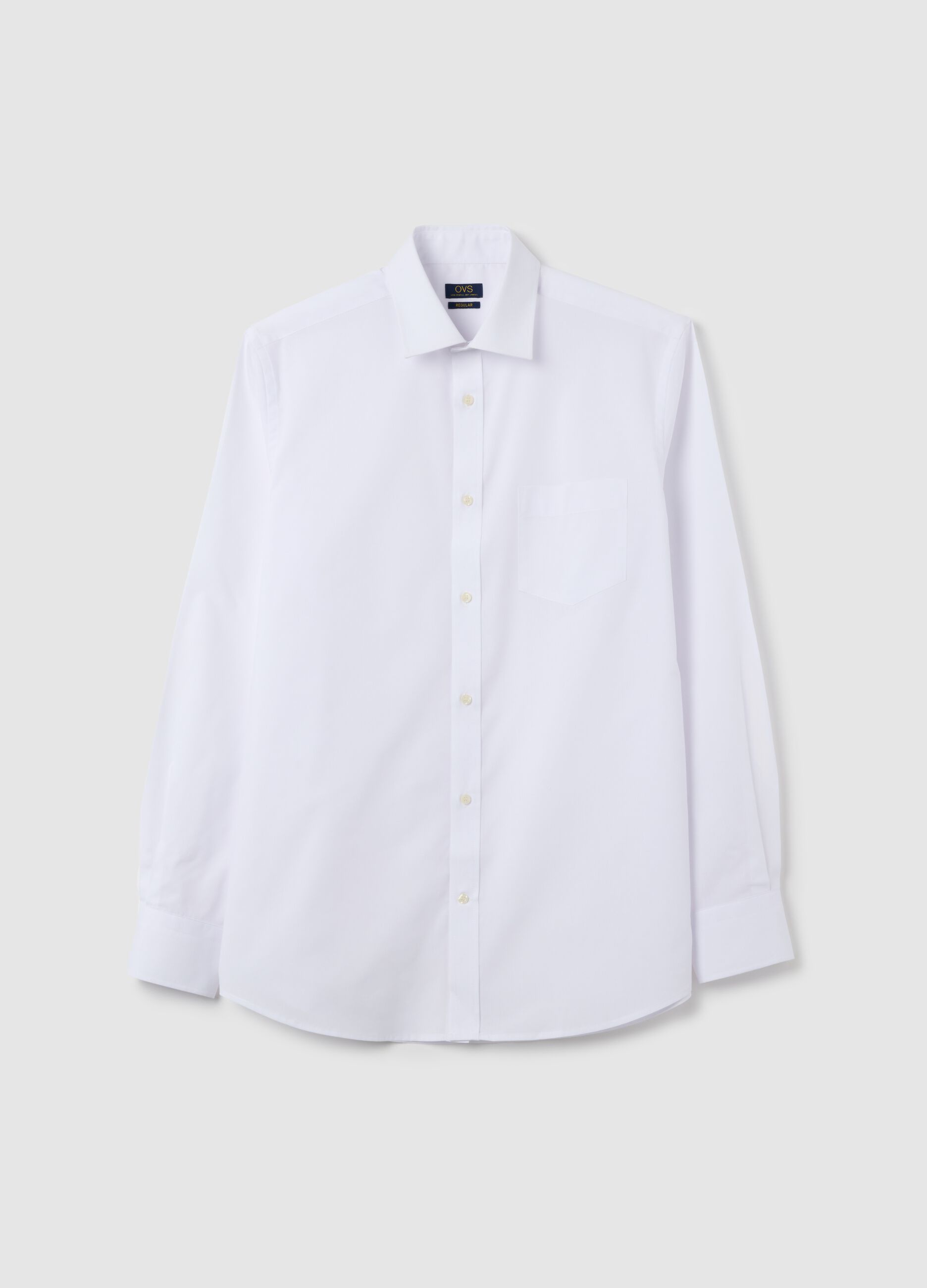 Men's white easy iron cotton blend shirt
