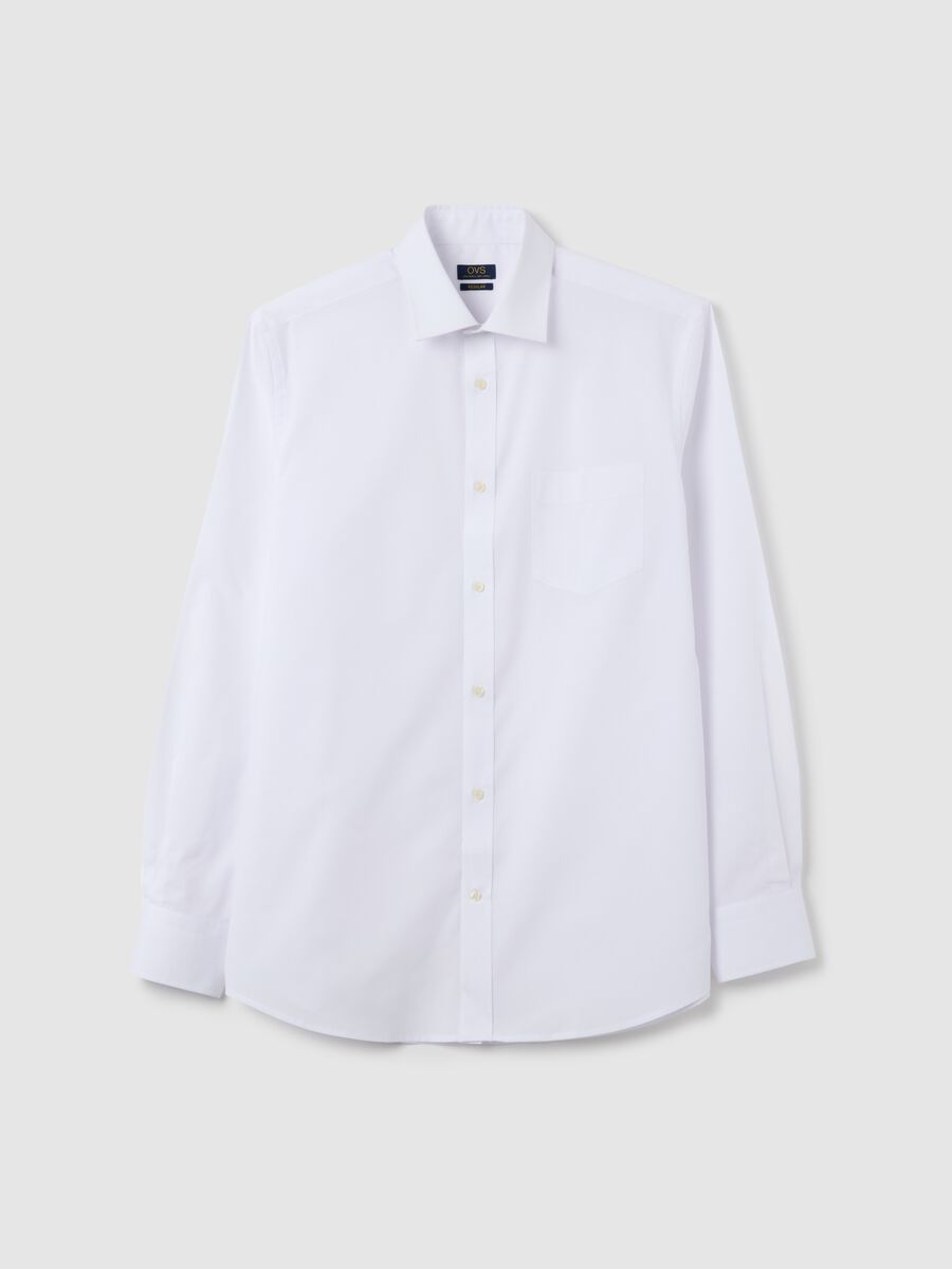 Men's white easy iron cotton blend shirt_4