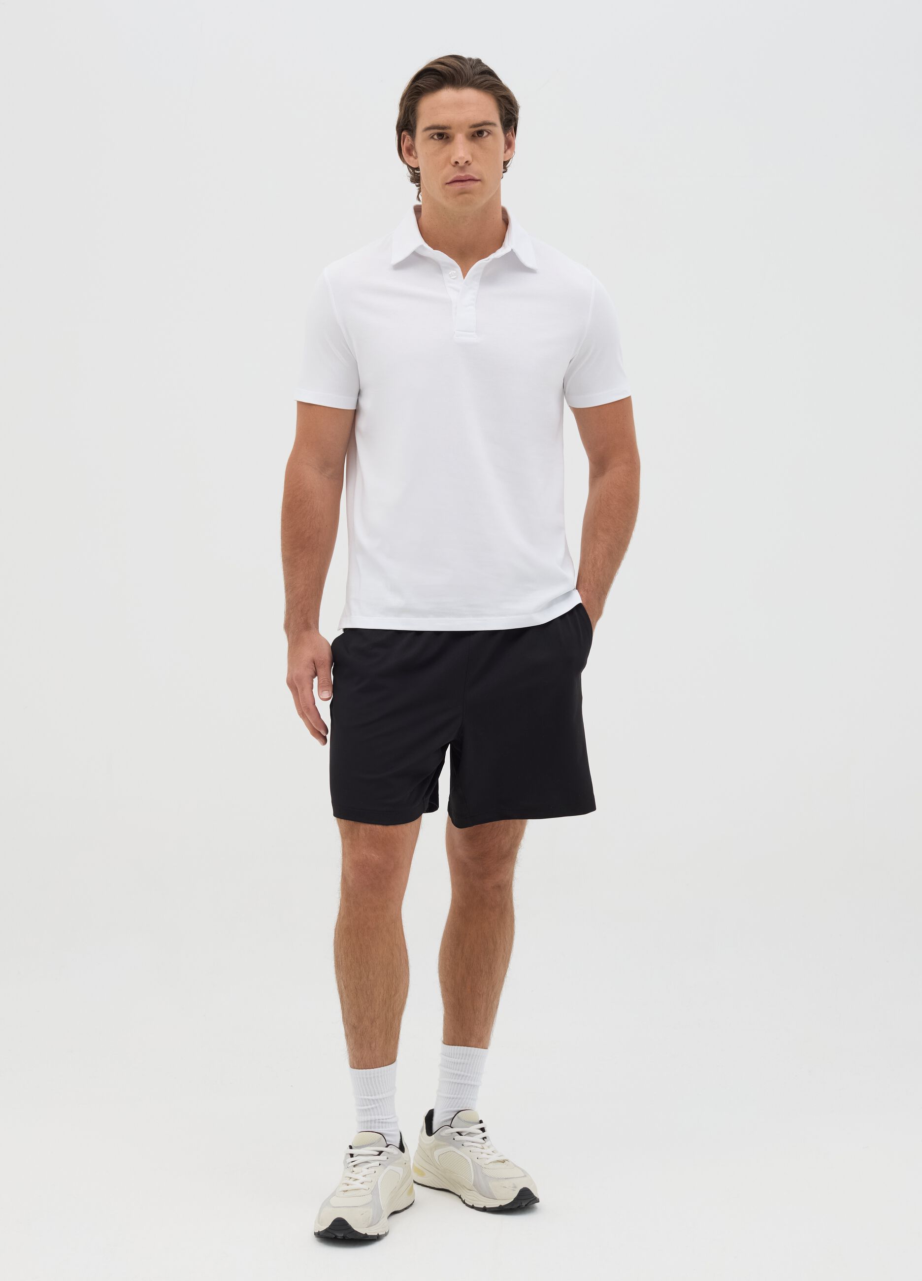 Polo bianca a maniche corte regular fit