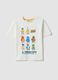 Kids&rsquo; white pure cotton T-shirt with Stumble Guys print, regular fit_0