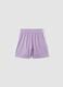 Girls&rsquo; purple sporty shorts with side stripes_4