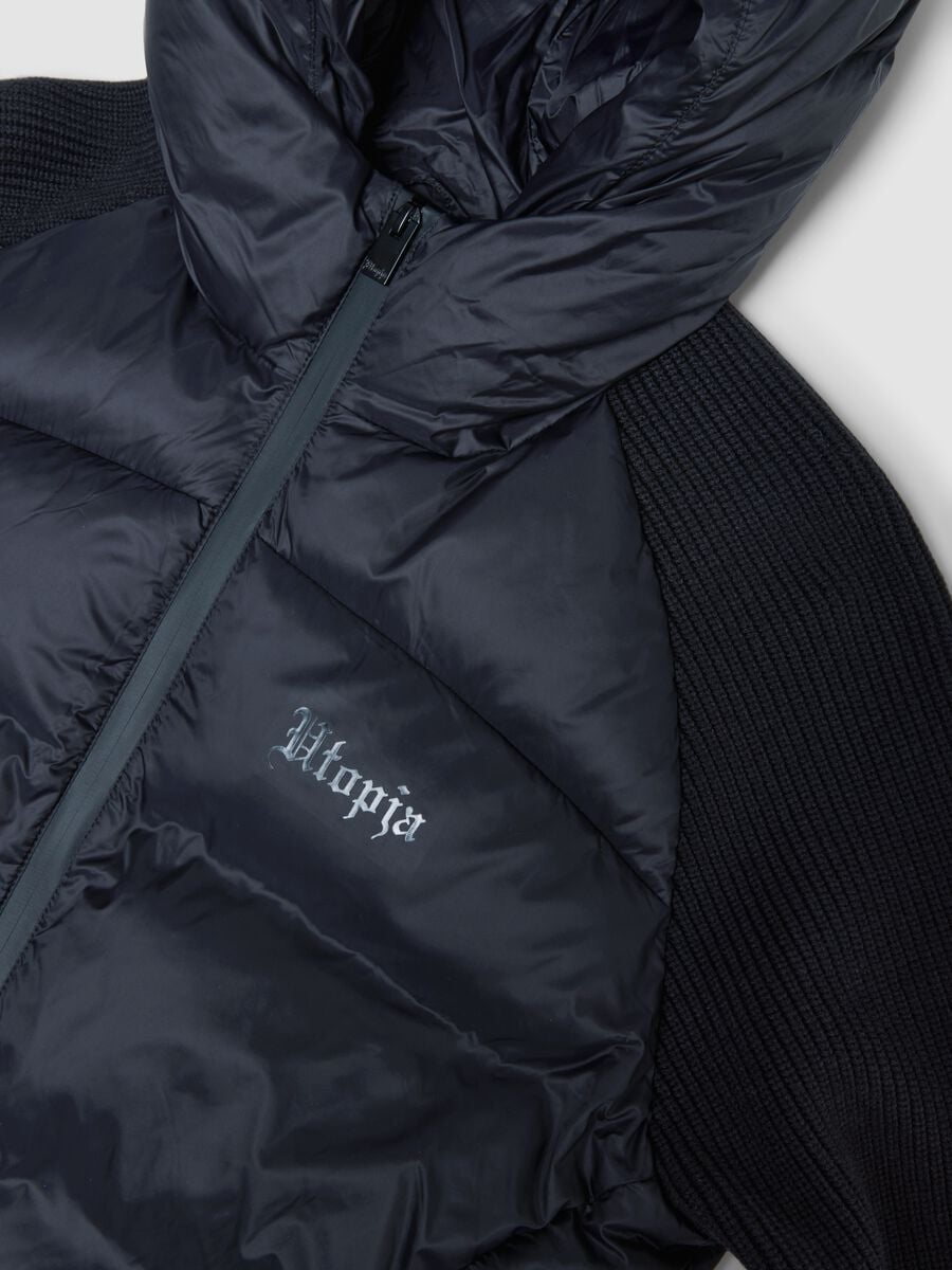 Black Padded Knit Jacket_7