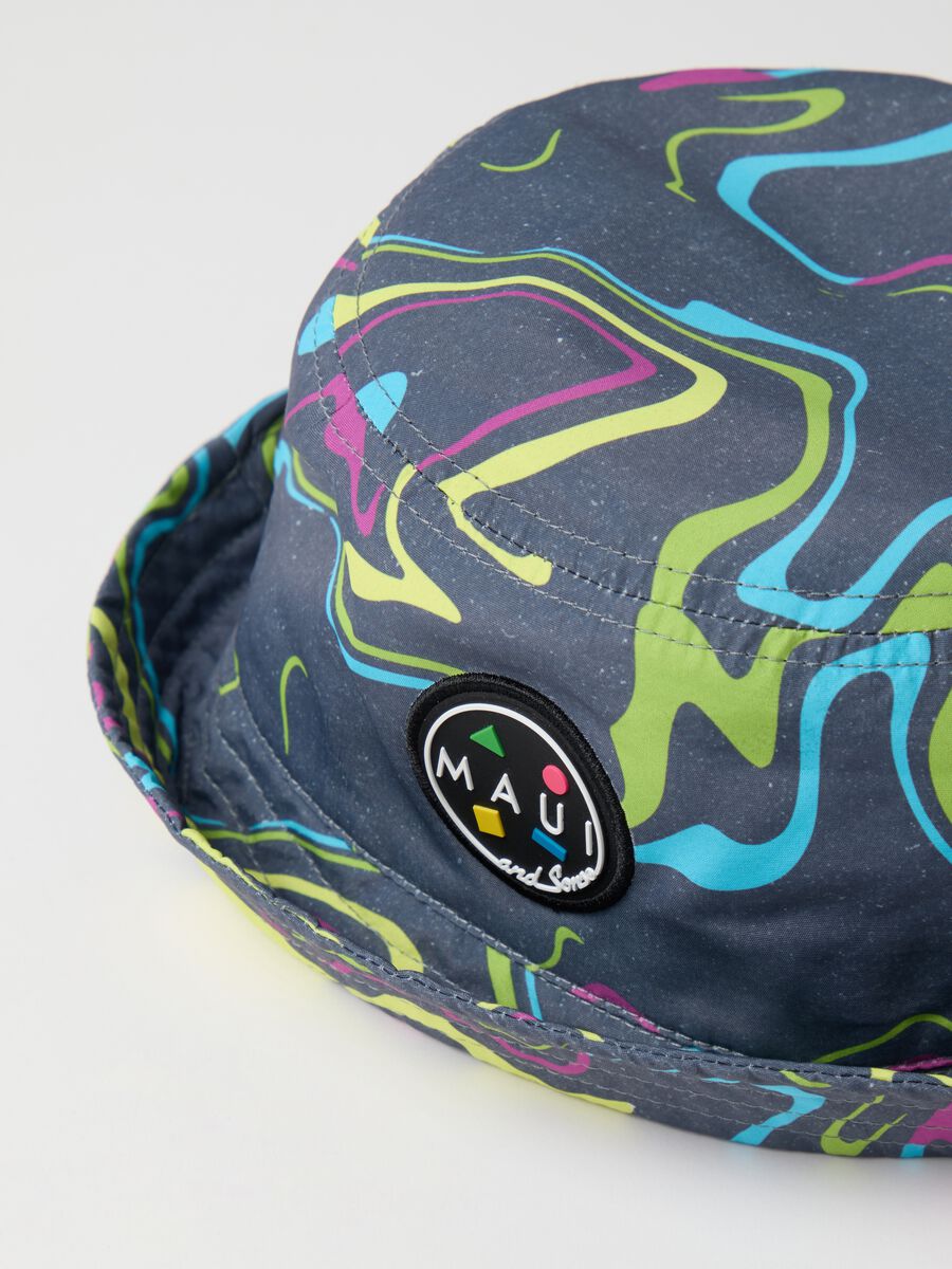 Men's Multicolor Bucket Hat with Abstract Print_2