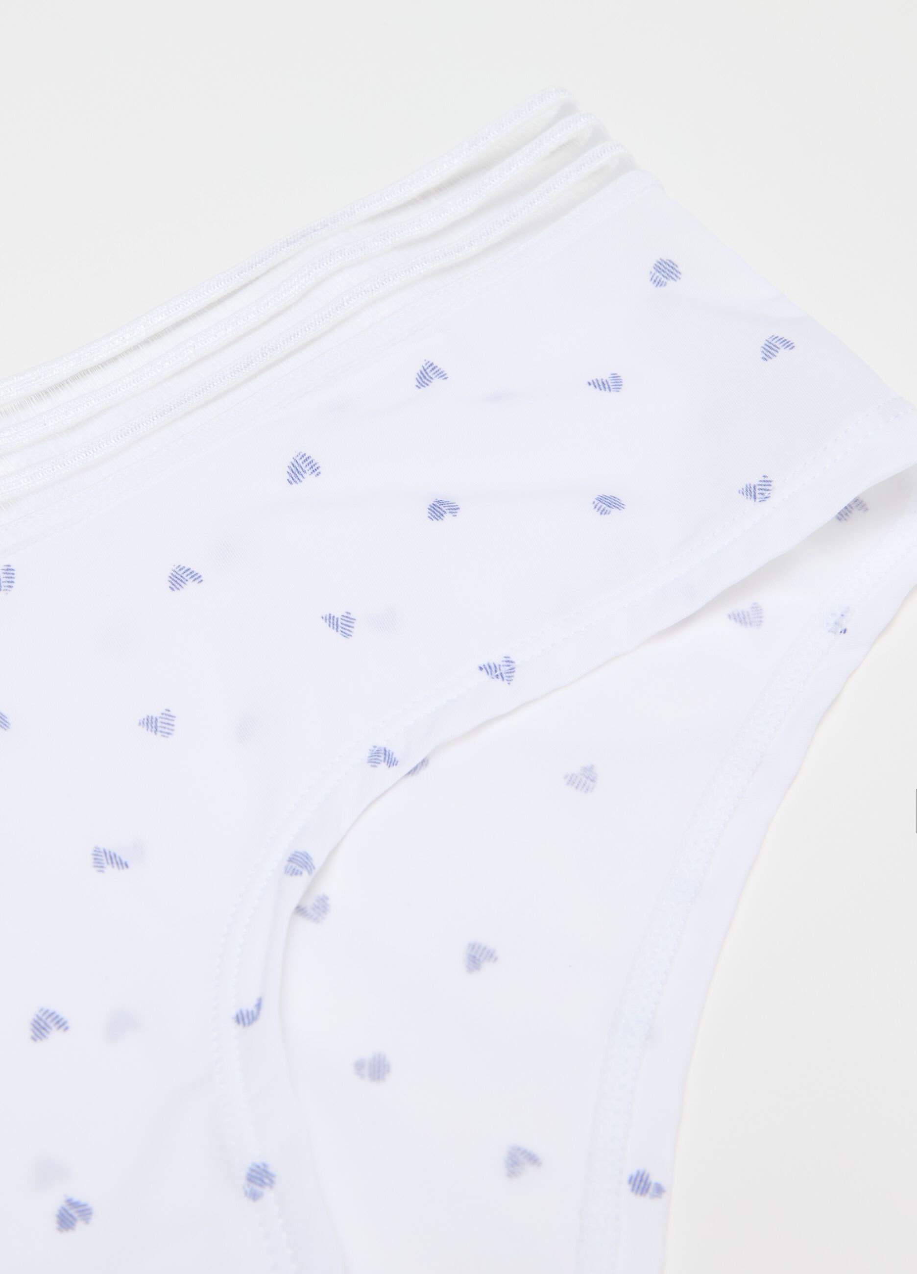 Microfibre French knickers with striped elastic