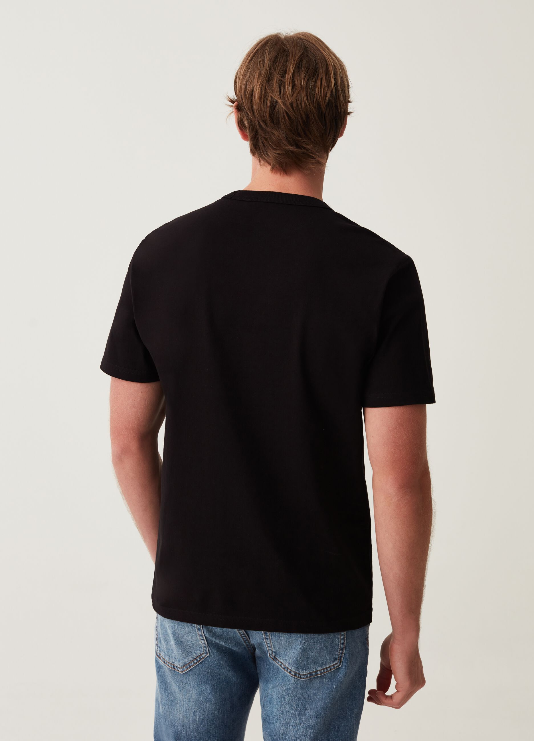 T-shirt in cotone con scollo rotondo_2