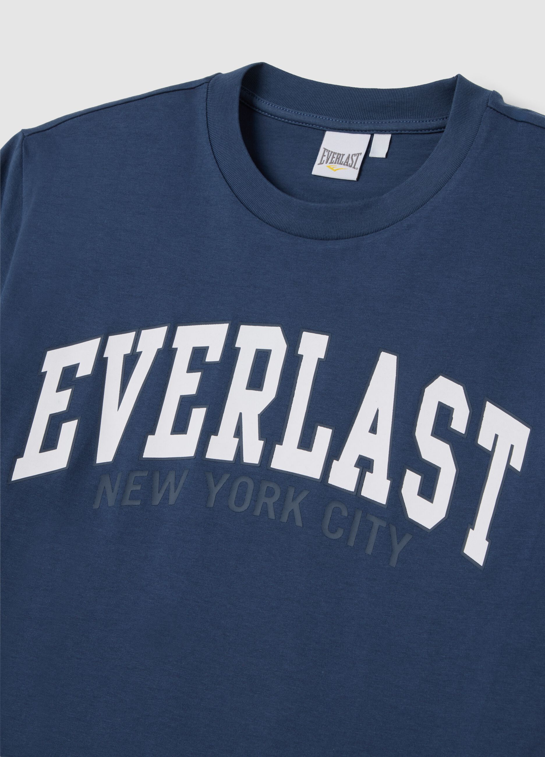 Blue Short Sleeve T-shirt with Everlast Logo Print