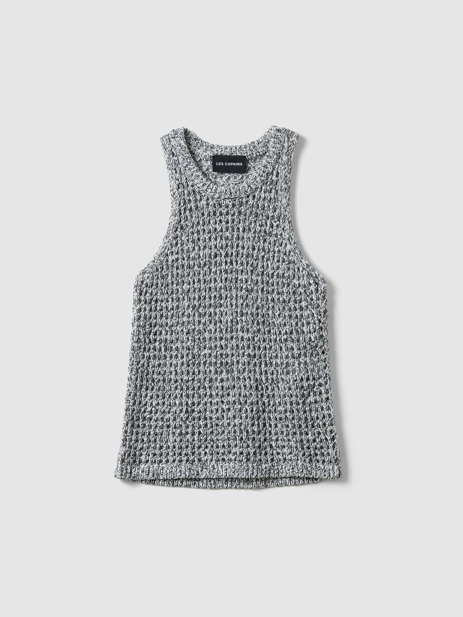 Tank top in misto cotone multicolor regular fit con design a maglia_4