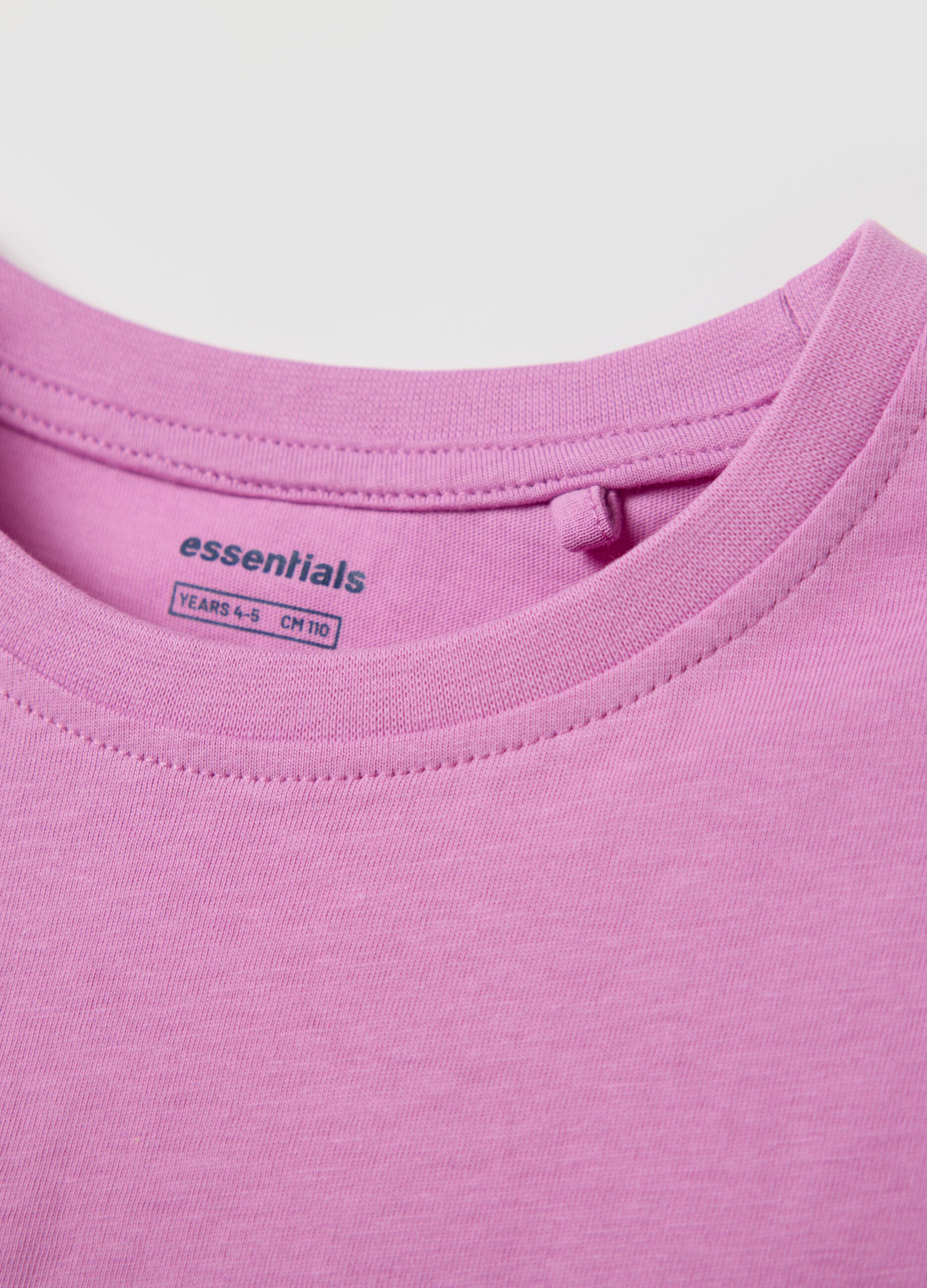 Short-sleeve pink pure cotton T-shirt