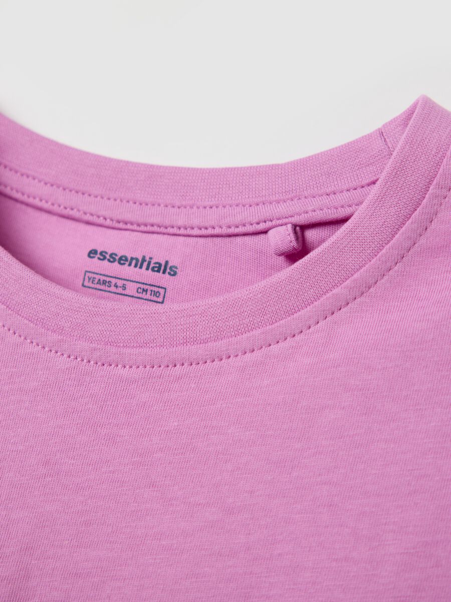 Short-sleeve pink pure cotton T-shirt_2