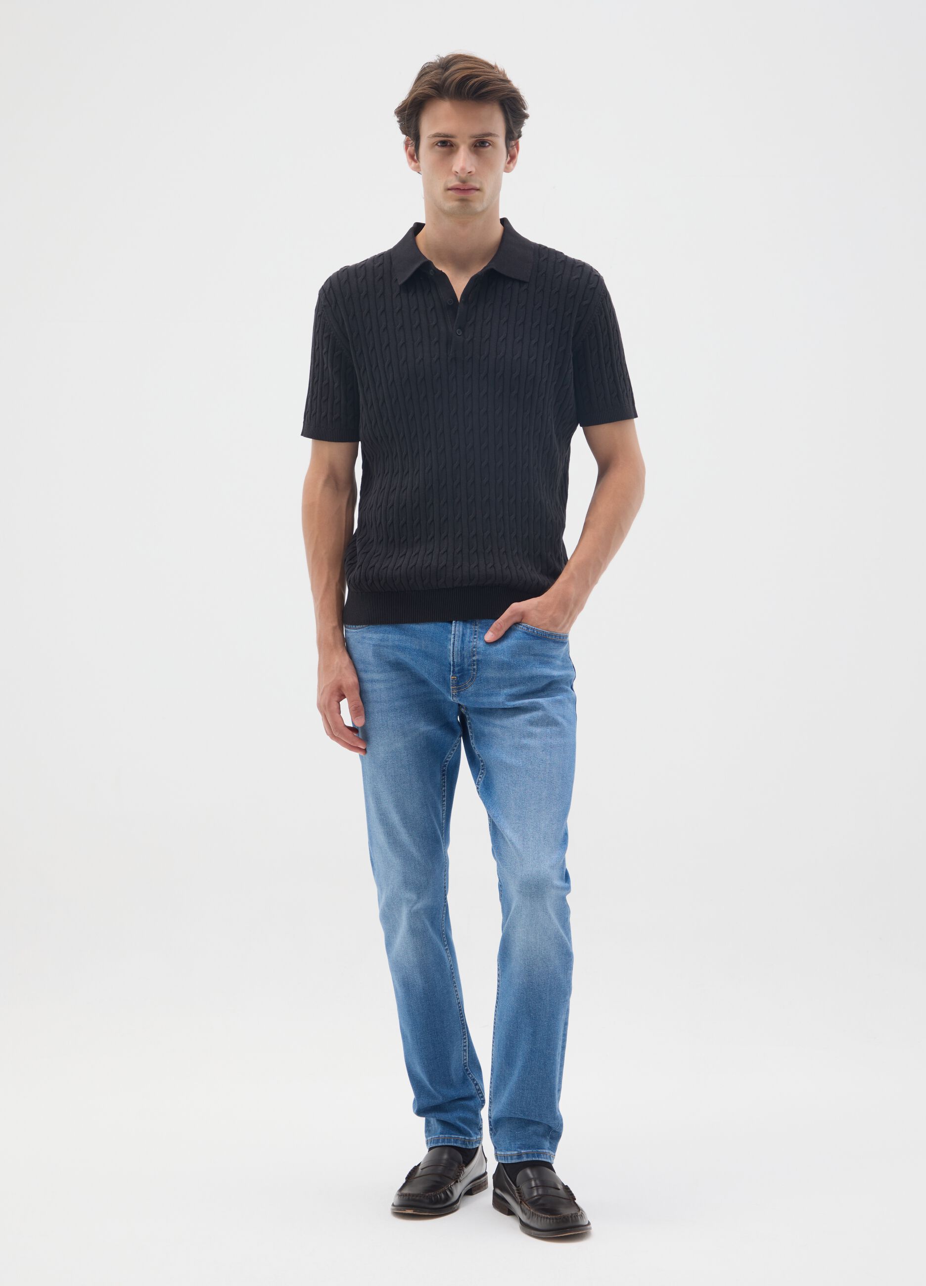 Blue Stretch Cotton Skinny Fit Jeans