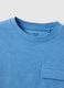 Children's sky blue pure cotton T-shirt, regular fit with pocket_3