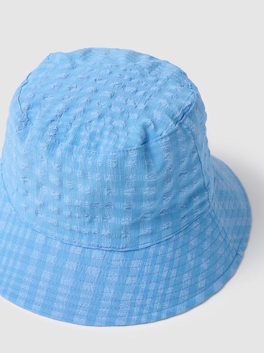 Women's blue fabric bucket hat_1