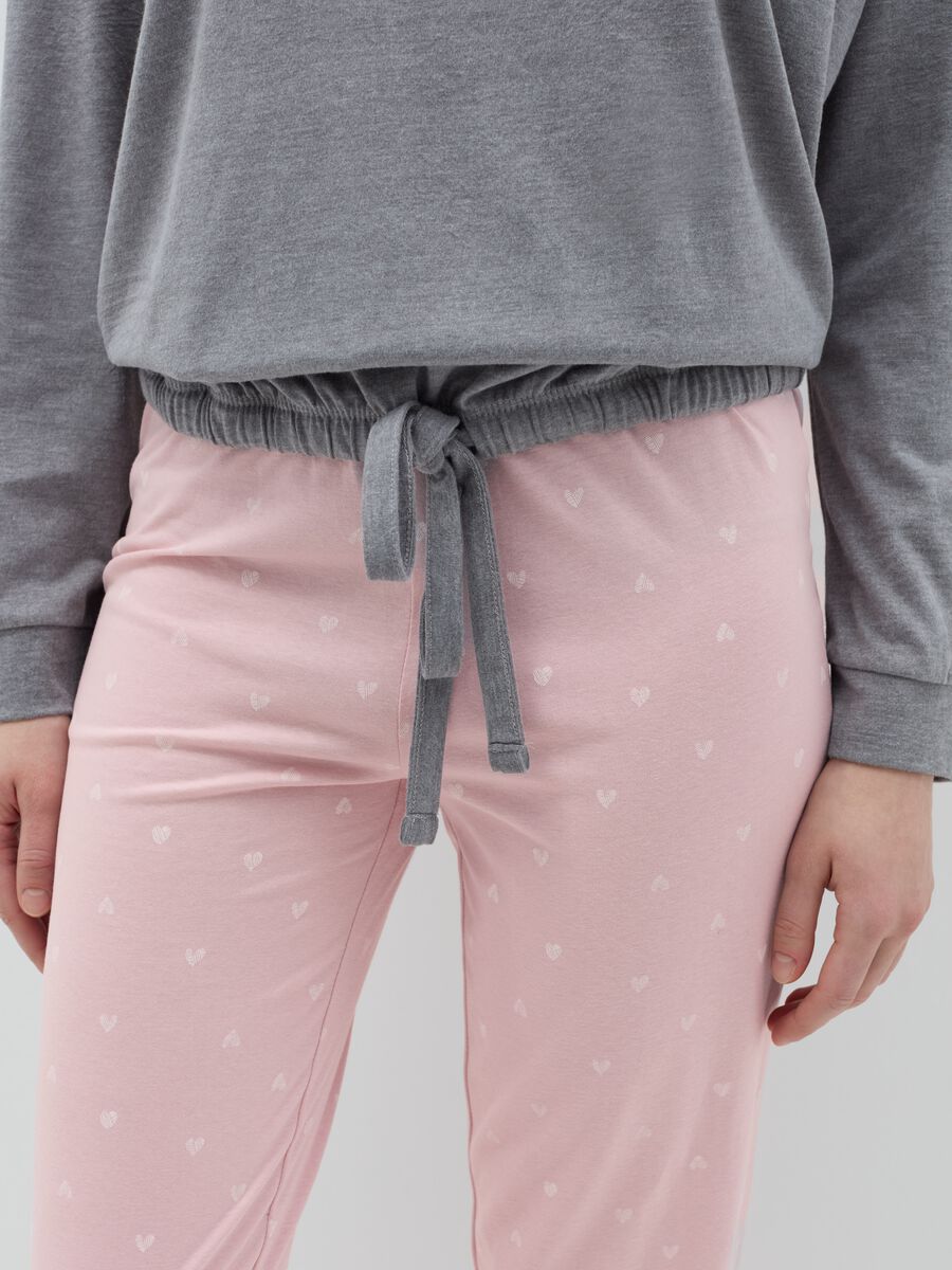 Long pyjamas with small hearts print_2