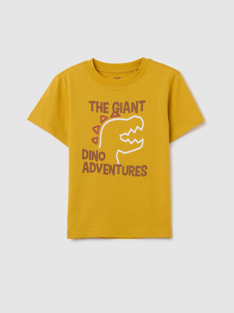 Yellow Boys' Pure Cotton Regular Fit T-shirt_0
