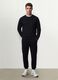 Black cotton-blend jogger trousers, regular fit_0