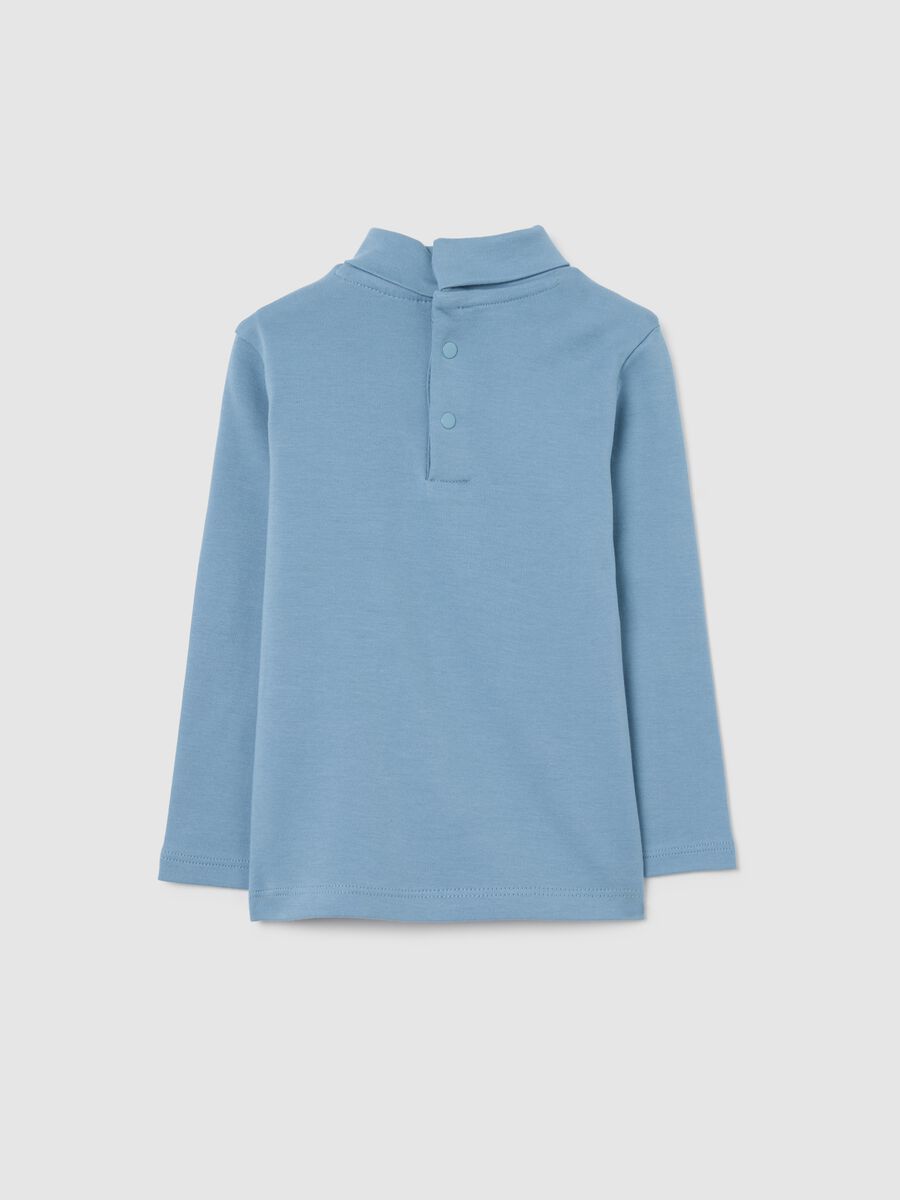 Maglietta azzurra a maniche lunghe da bimbo in puro cotone regular fit_1