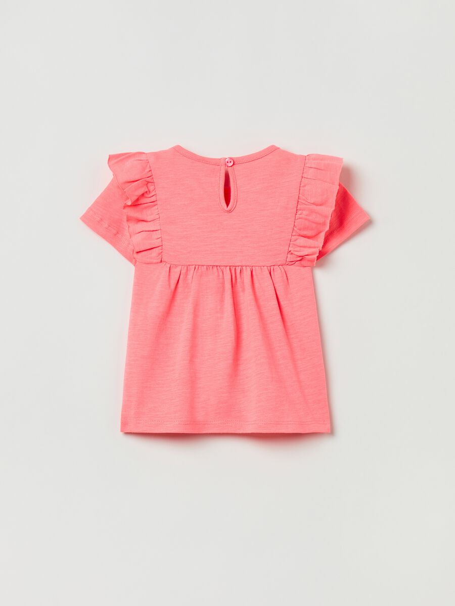 Cotton T-shirt with frills_1