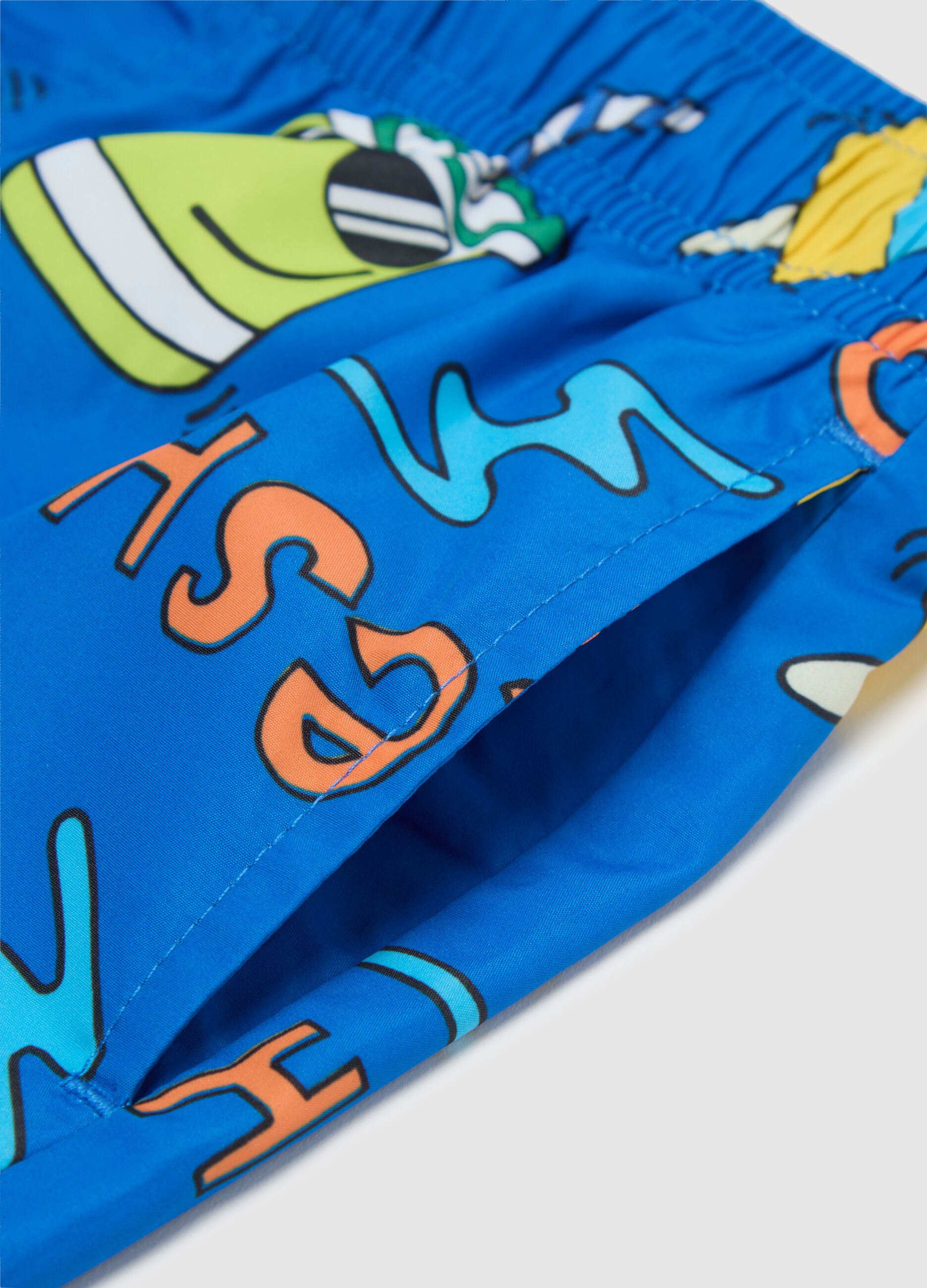 Children's swimwear in multicolour fabric with regular fit and elastic waistband