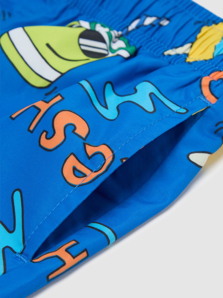 Children's swimwear in multicolour fabric with regular fit and elastic waistband_3