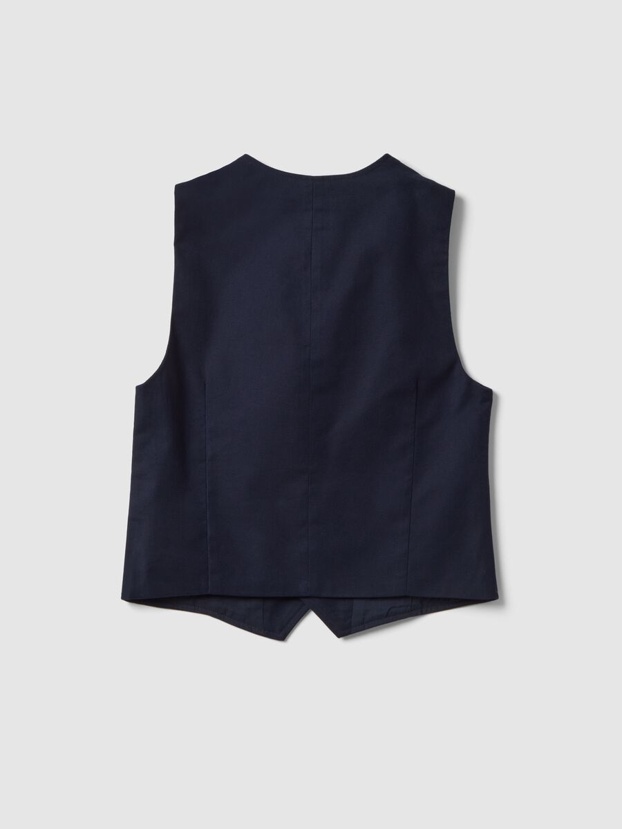 Boys' regular fit blue stretch cotton waistcoat_4