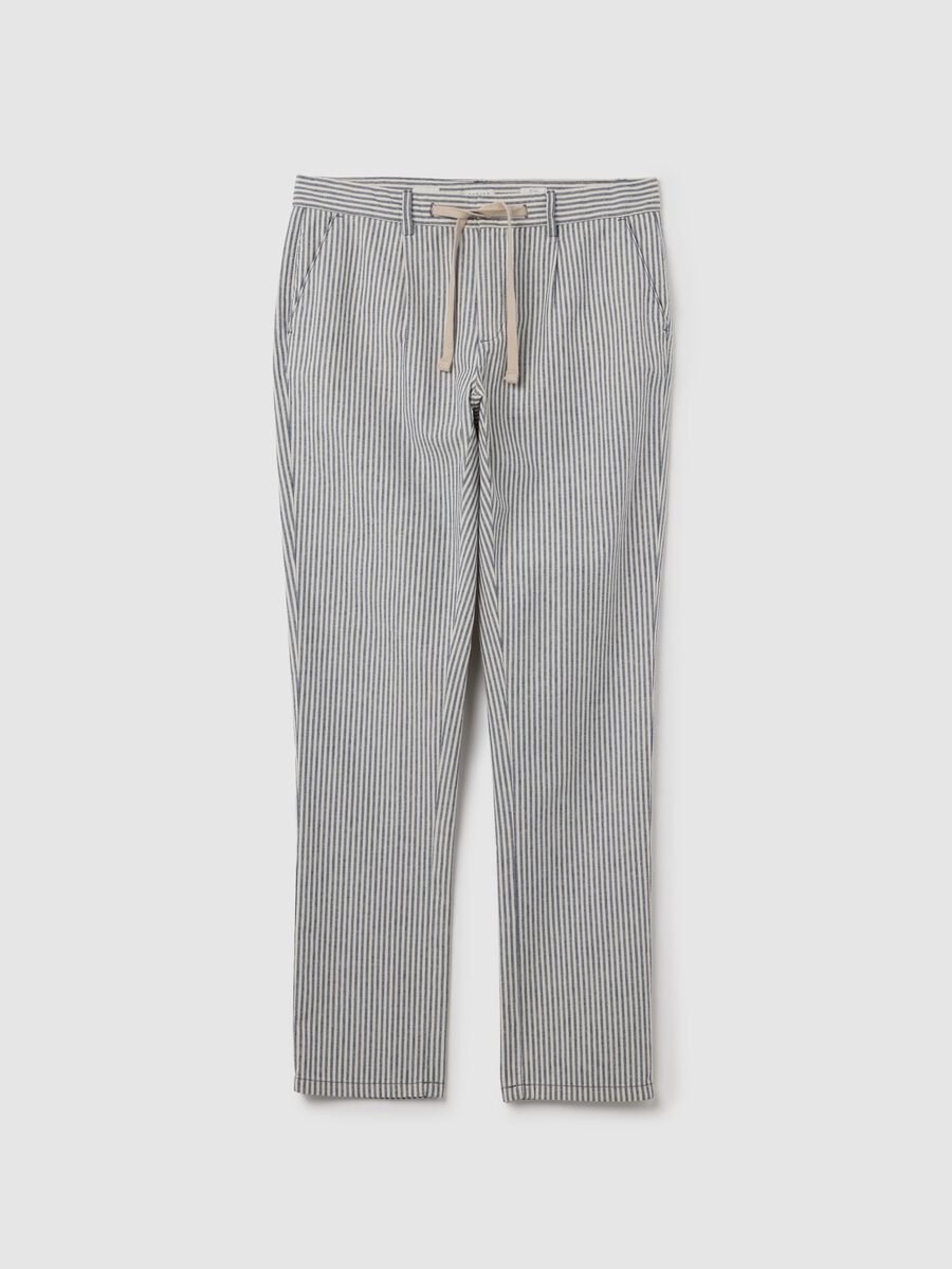 Pantaloni da uomo in cotone elasticizzato bianchi slim fit_4