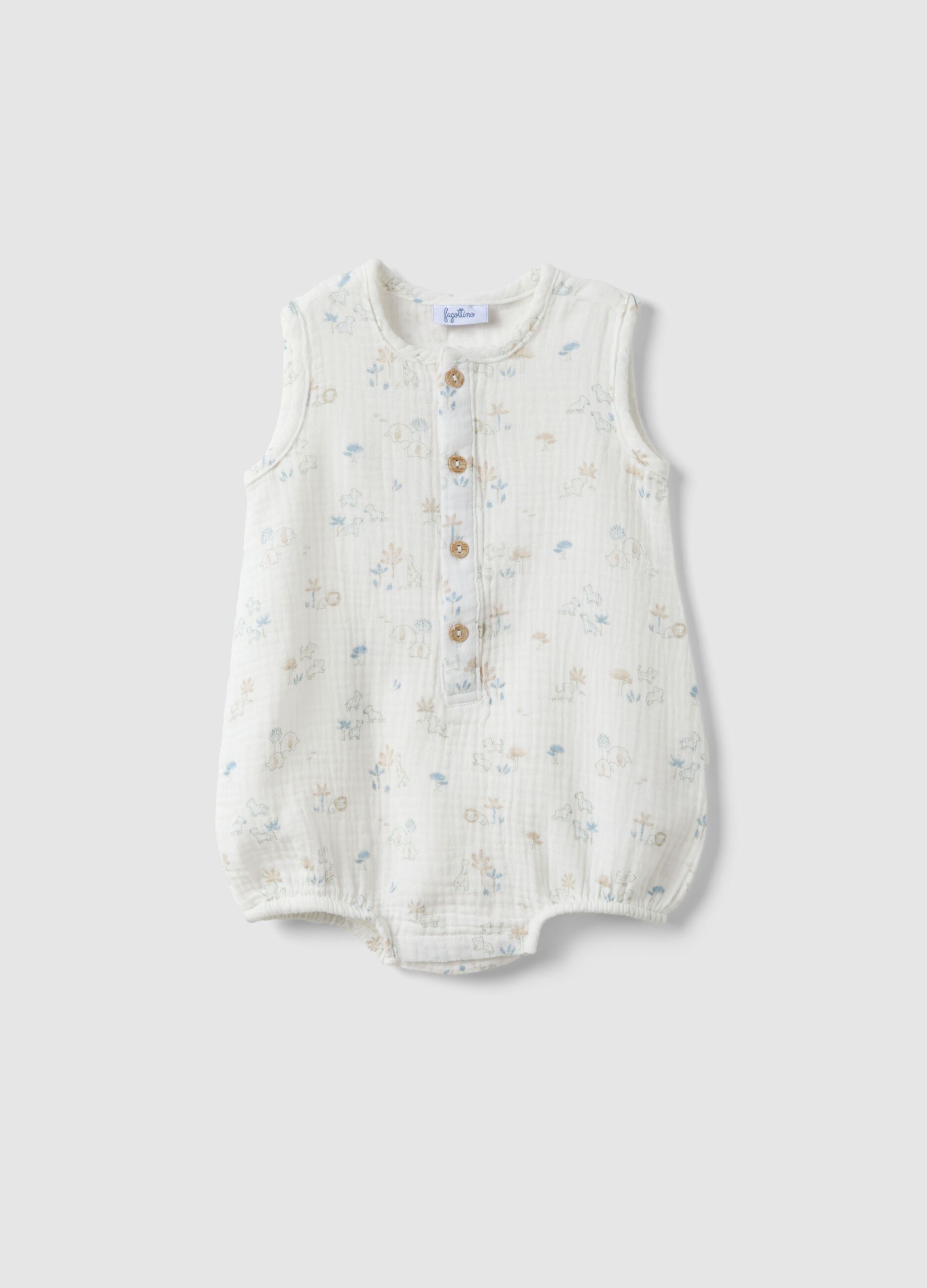 Newborn white pure cotton romper with designs