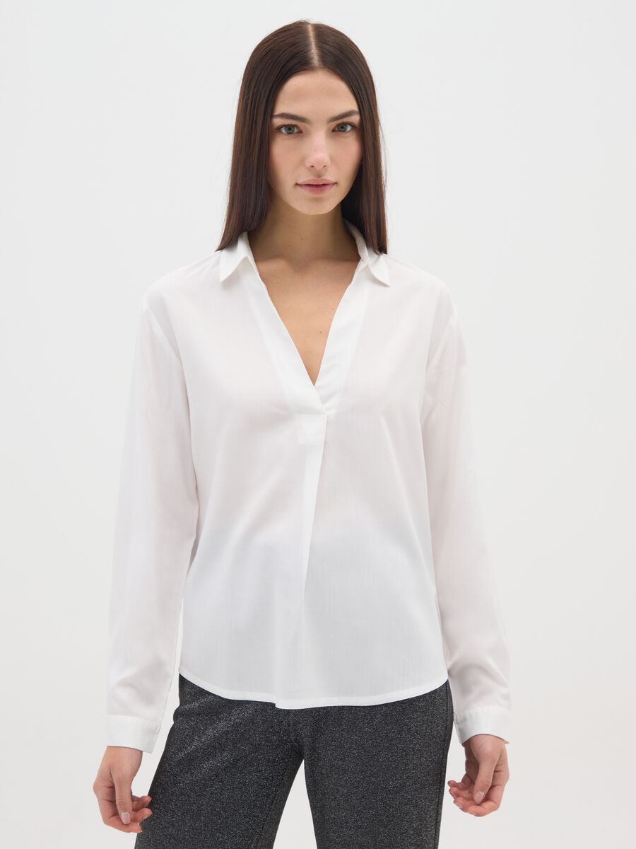 White long-sleeve regular fit shirt_0