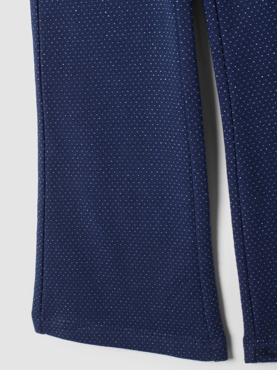 Blue flared stretch cotton leggings_3