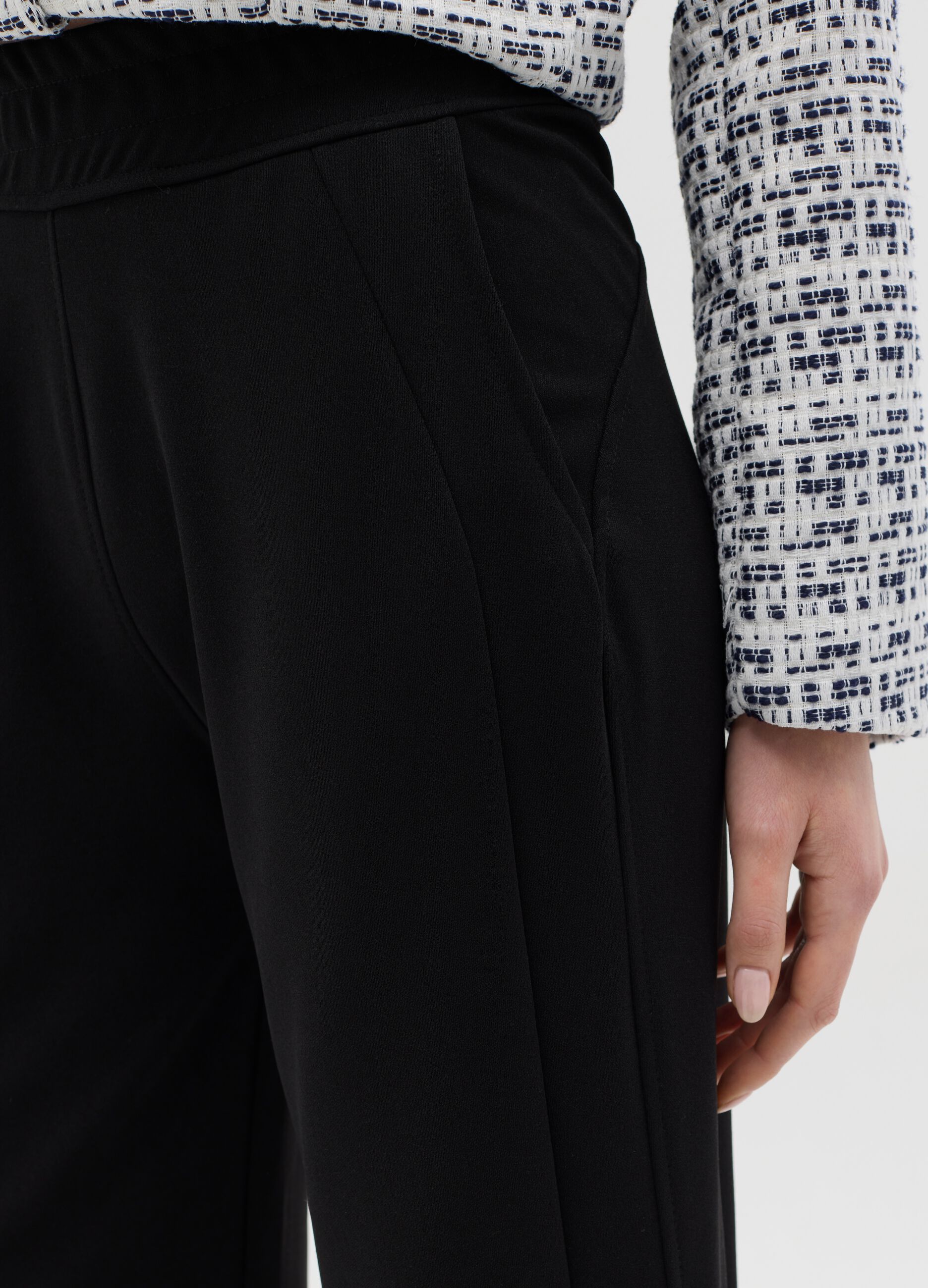 Black palazzo trousers with pockets