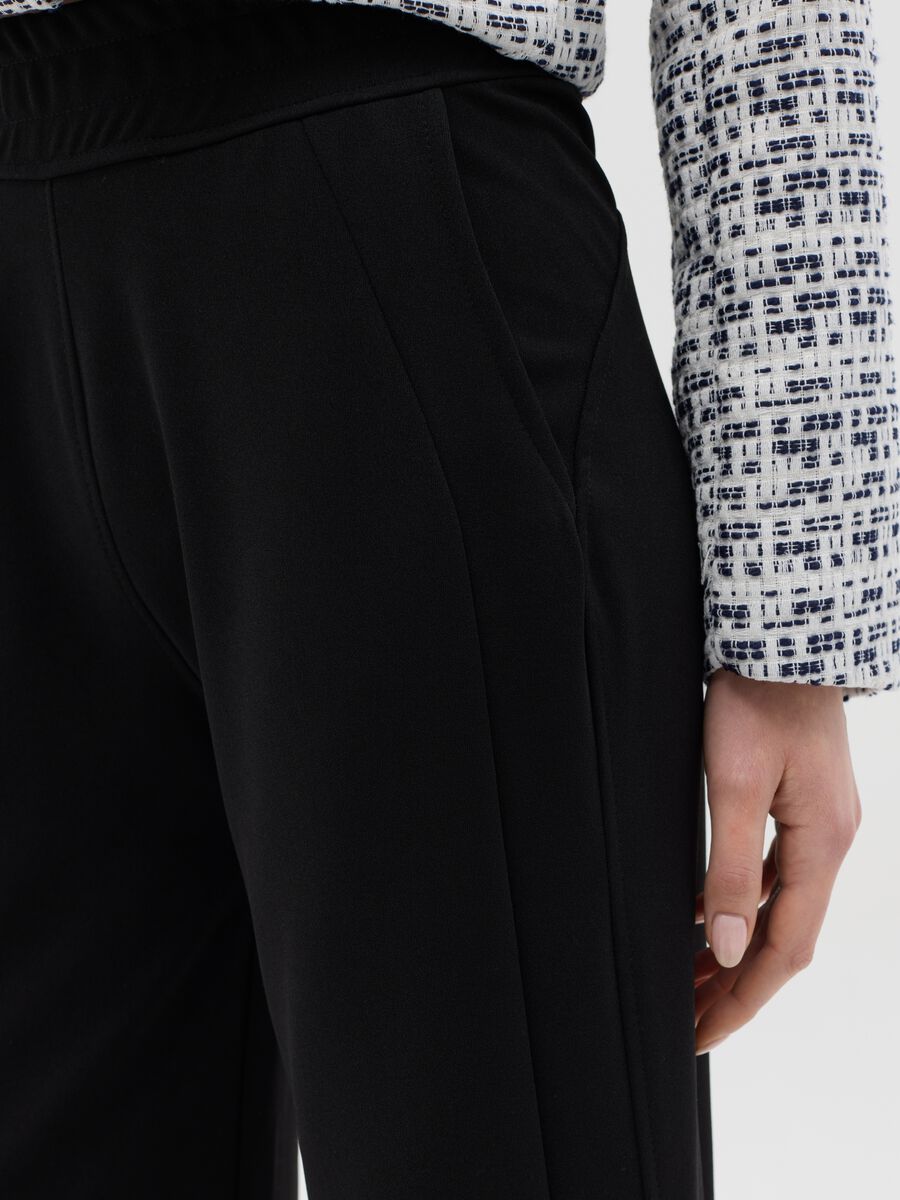Black palazzo trousers with pockets_2