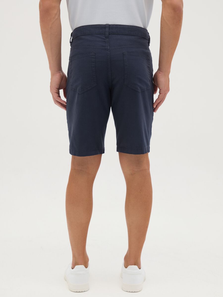 Men's Blue Cotton Regular Fit Shorts_3
