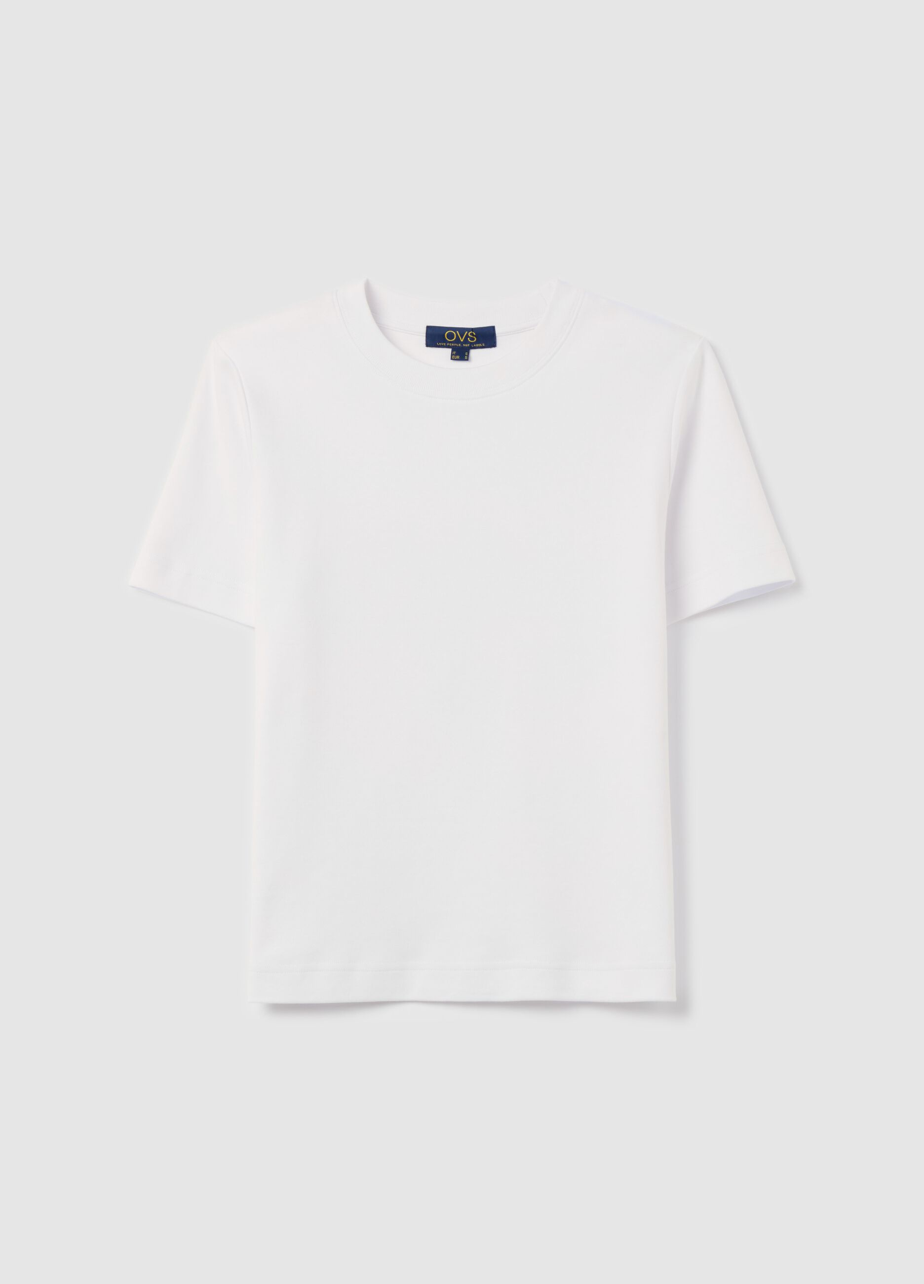 Solid colour T-shirt with round neck