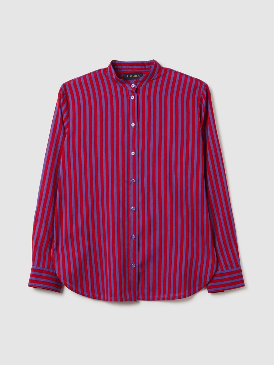 Multicolour striped shirt in pure cotton regular fit_4