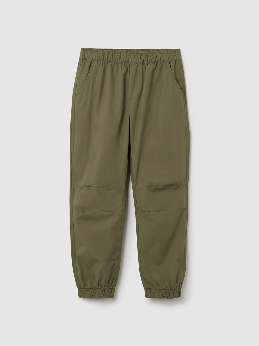 Boys’ trousers in 100% green cotton._0