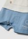 Blue and white pure cotton baby romper_2