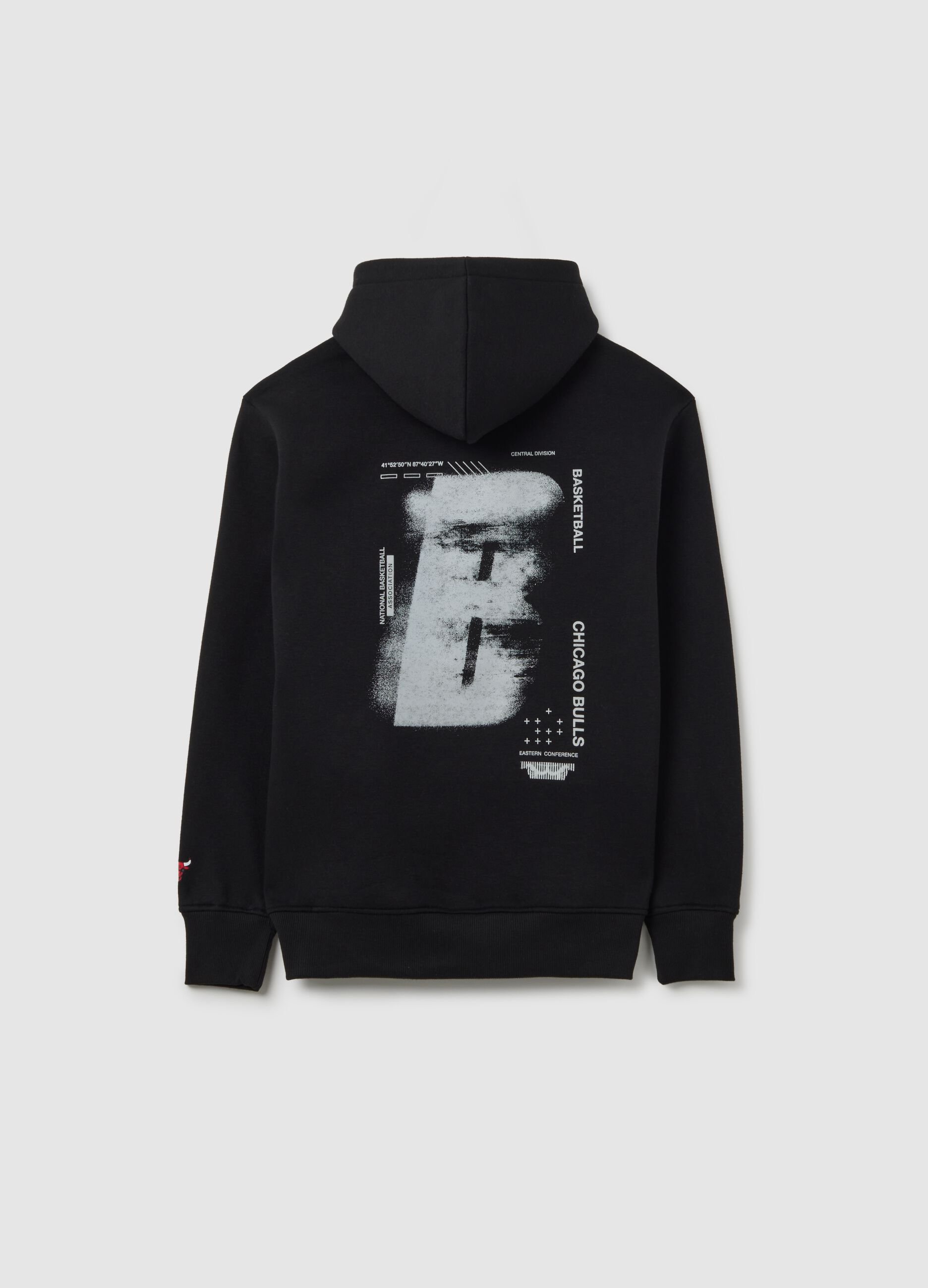 Felpa da bambino in misto cotone nero regular fit Chicago Bulls