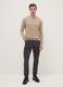 Grey slim fit stretch cotton cargo trousers_0